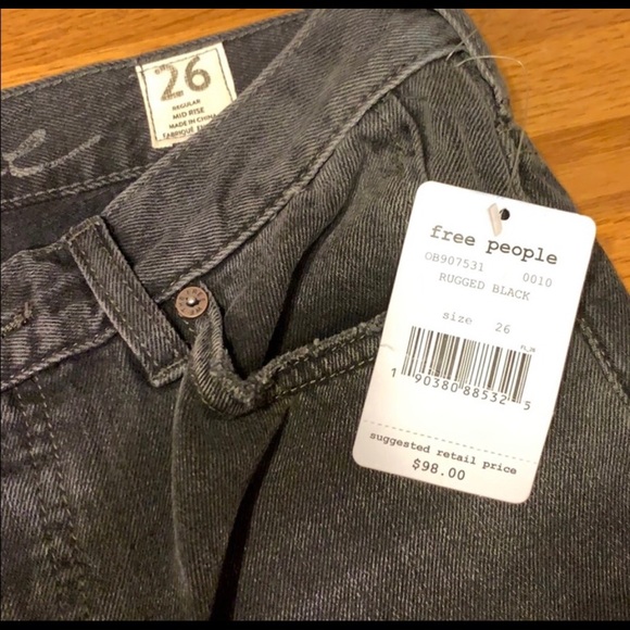 NWT Free People Rugged Black Jeans - Picture 6 of 7